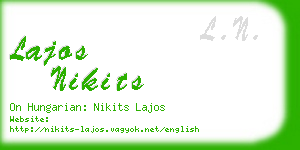 lajos nikits business card